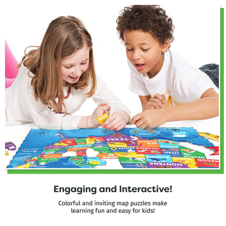 United States Puzzle for Kids - 70 Piece - USA Map Puzzle 50 States with Capitals - Childrens Jigsaw Geography Puzzles for Kids Ages 4-8, 5, 6, 7, 8-10 Year Olds - US Map Puzzle for Kids Learning