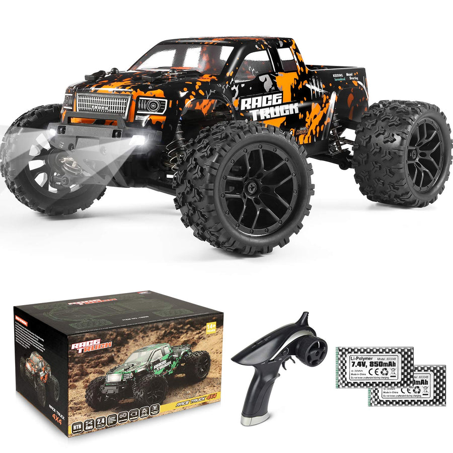 1:18 Scale RC Monster Truck 18859E 36km/h Speed 4X4 Off Road Remote Control Truck,Waterproof Electric Powered RC Cars All Terrain Toys Vehicles with 2 Batteries,Excellent Xmas Gifts for kid and Adults