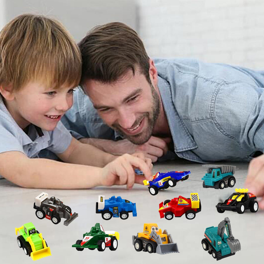 Pull Back Car, 20 Pcs Assorted Mini Truck Toy and Race Car Toy Kit Set, Funcorn Toys Play Construction Vehicle Playset Educational Preschool for Kids Children Party Favors Birthday Game Supplies