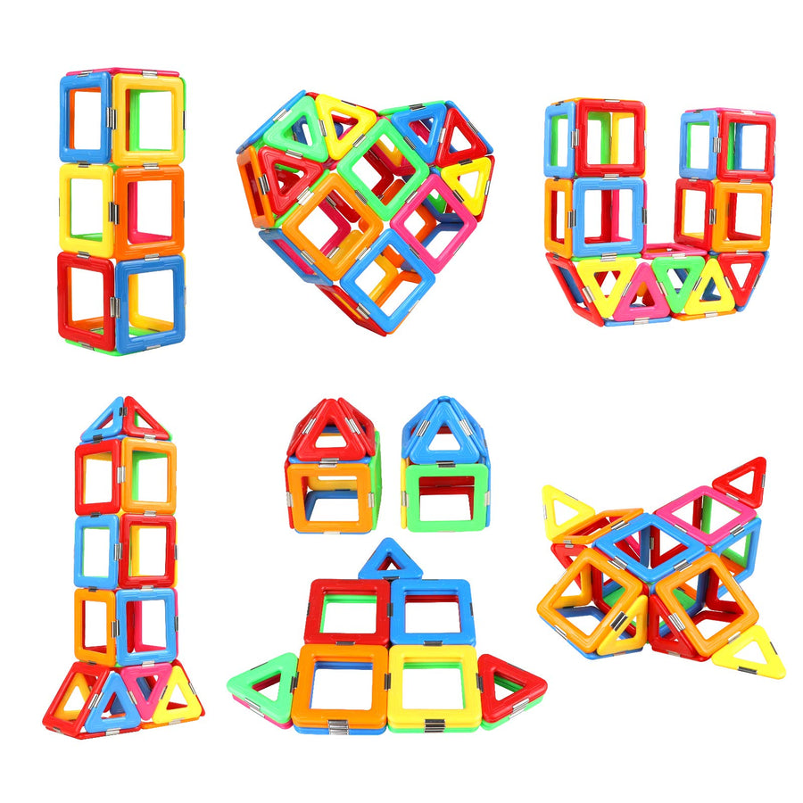 Upgraded Magnetic Blocks Tough Building Tiles STEM Toys for 3+ Year Old Boys and Girls Learning by Playing Games for Toddlers Kids Toys Compatible with Major Brands Building Blocks - Starter Set