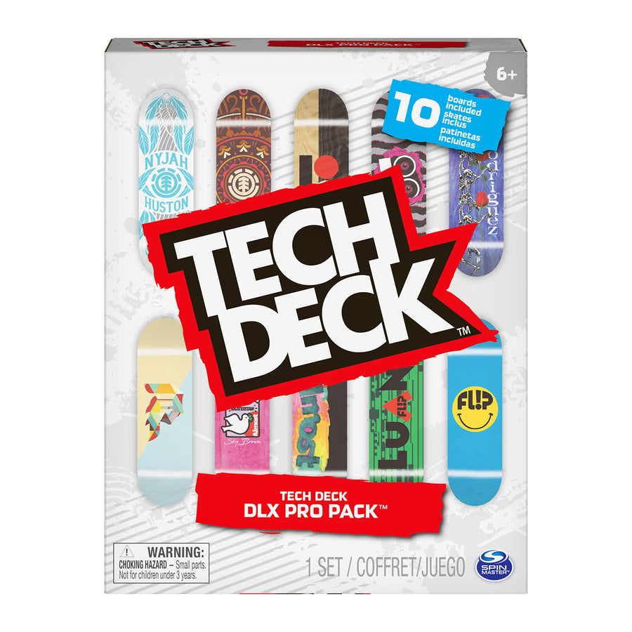 Tech Deck, DLX Pro 10-Pack of Collectible Fingerboards, For Skate Lovers Age 6 and up