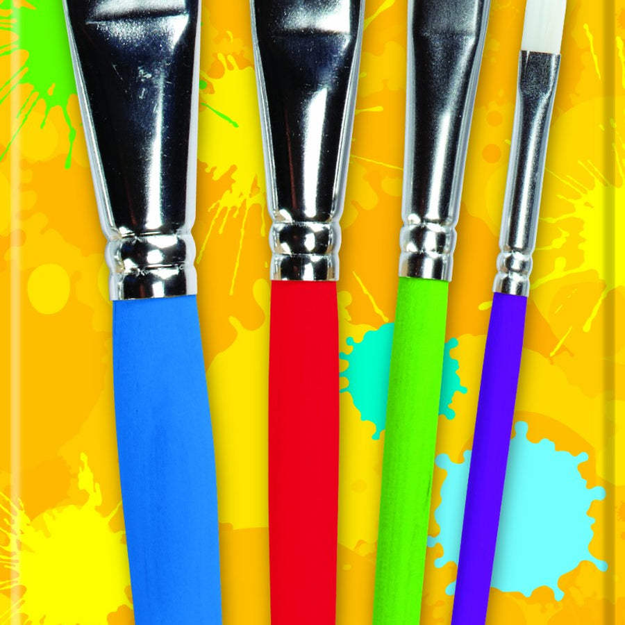 Crayola Big Paint Brushes, 4 Count Flat Painting Brushes, Paint Supplies