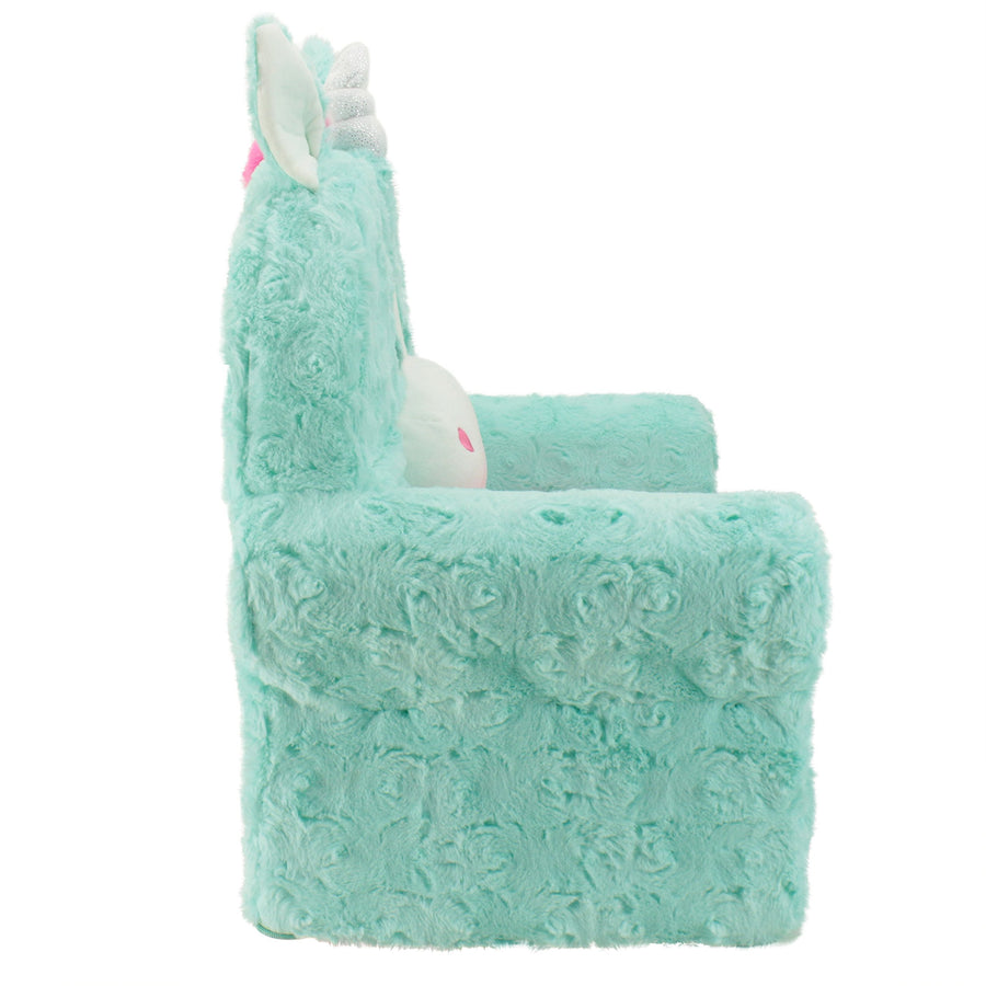 Animal Adventure | Sweet Seats | Teal Unicorn Children's Plush Chair, Larger :14" x 19" x 20"