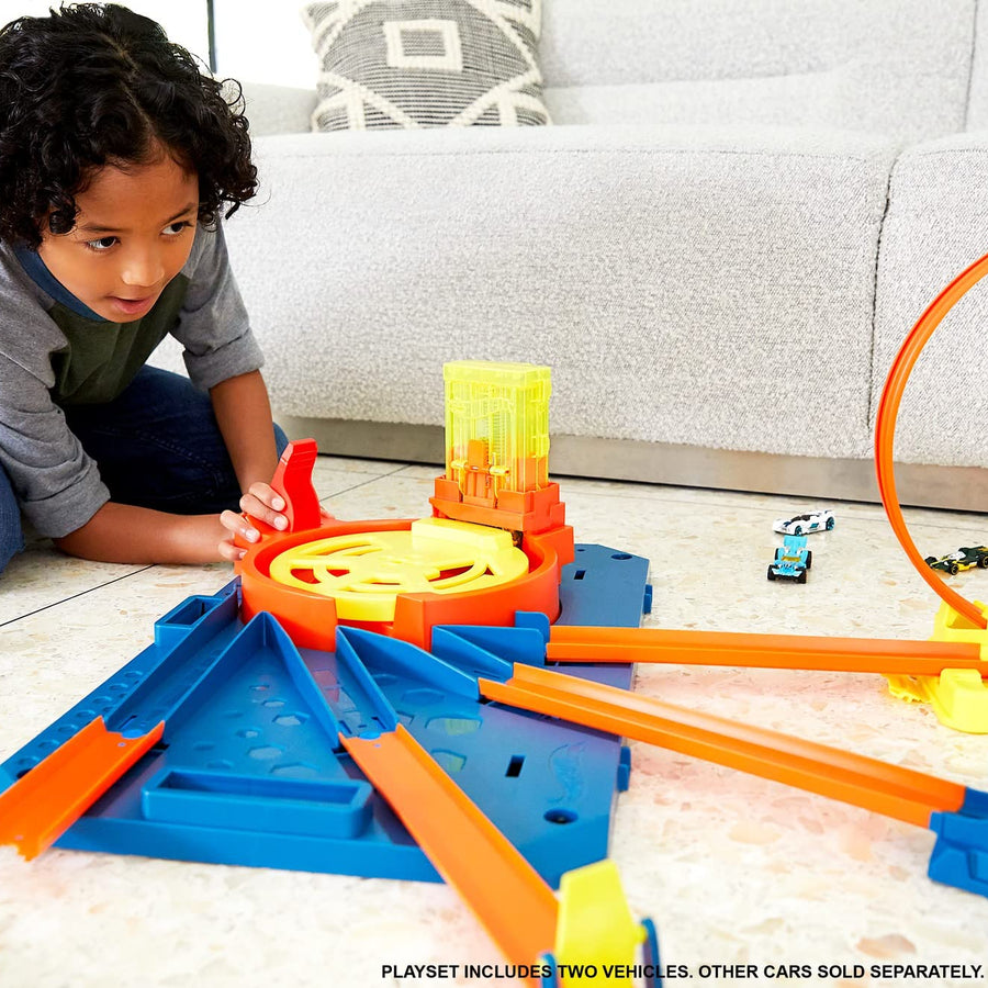 Hot Wheels Track Builder Unlimited Rapid Launch Builder Box, All-In-One Building & Stunting Kit with Track Pieces & Accessories & Storage Container, Gift for Kids 6 Years & Up