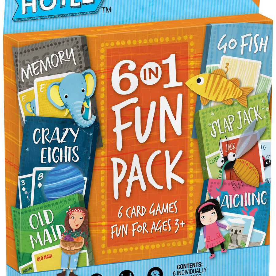 Hoyle 6 in 1 Fun Pack - Kids Card Games - Ages 3 & Up - Memory, Go Fish, Crazy Eights, Old Maid, Matching, Slap Jack
