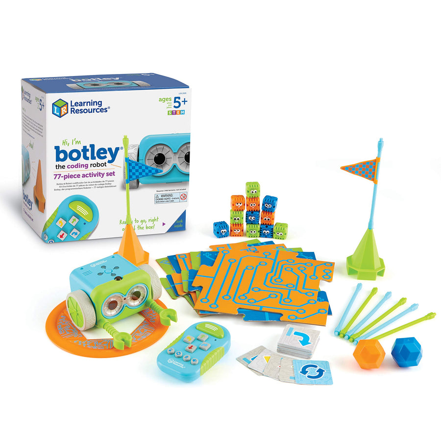 Learning Resources Botley the Coding Robot Activity Set, Screen-Free Coding Robot for Kids, STEM Toy, Programming for Kids, 77 Pieces, Ages 5+