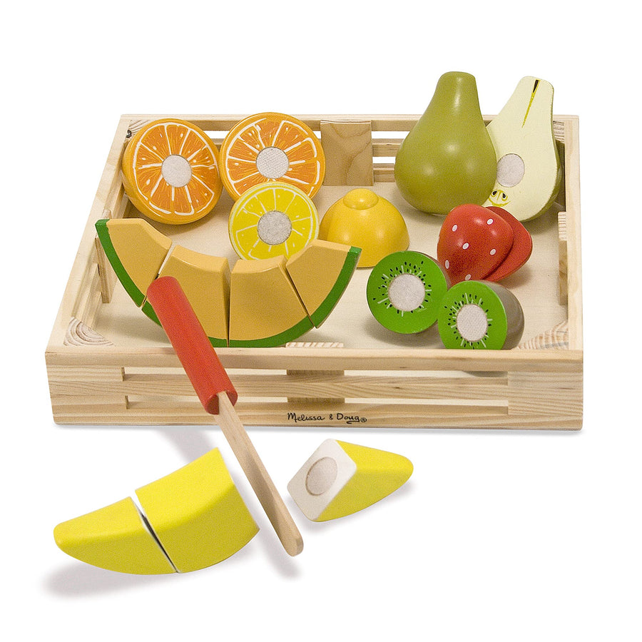 Melissa & Doug Cutting Fruit Set - Wooden Play Food Kitchen Accessory