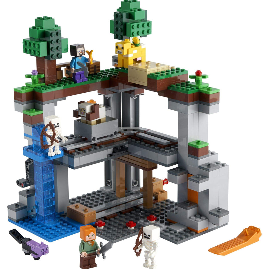 LEGO Minecraft The First Adventure 21169 Hands-On Minecraft Playset; Fun Toy Featuring Steve, Alex, a Skeleton, Dyed Cat, Moobloom and Horned Sheep, New 2021 (542 Pieces)