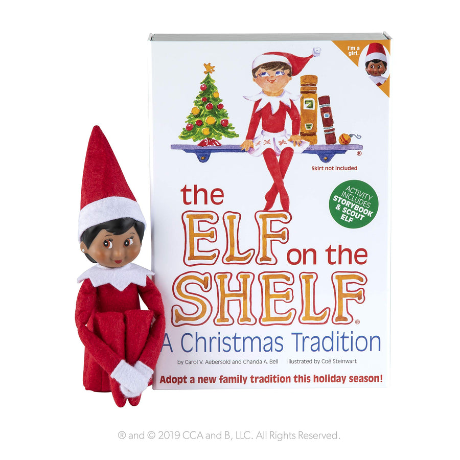 The Elf on the Shelf: A Christmas Tradition Girl Dark Tone - Includes Doll, Book and box.