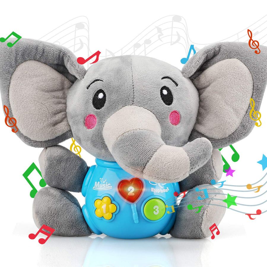 STEAM Life Plush Elephant Baby Toys - Newborn Baby Musical Toys for Baby 0 to 36 Months - Light Up Baby Toys for Infants Babies Boys Girls Toddlers Baby Gifts 0 3 6 9 12 Month
