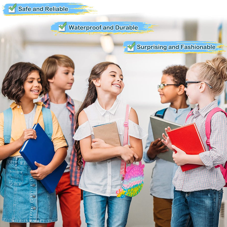 ProCover Pop Bag Purse Fidget It Toys for Girls, Push Bubble Pops Shoulder Bag Fidget School Supplies, Popping Popper Sensory Toys for Woman, Figetsss Figit Puppets Game for Autism to Relieve Stress