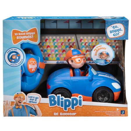 Blippi Racecar - Fun Remote-Controlled Vehicle Seated Inside, Sounds - Educational Vehicles for Toddlers and Young Kids