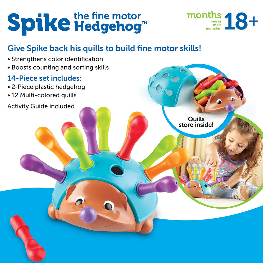Learning Resources Spike The Fine Motor Hedgehog, Fine Motor and Sensory Toy, Educational Toys for Toddlers, Ages 18 months+