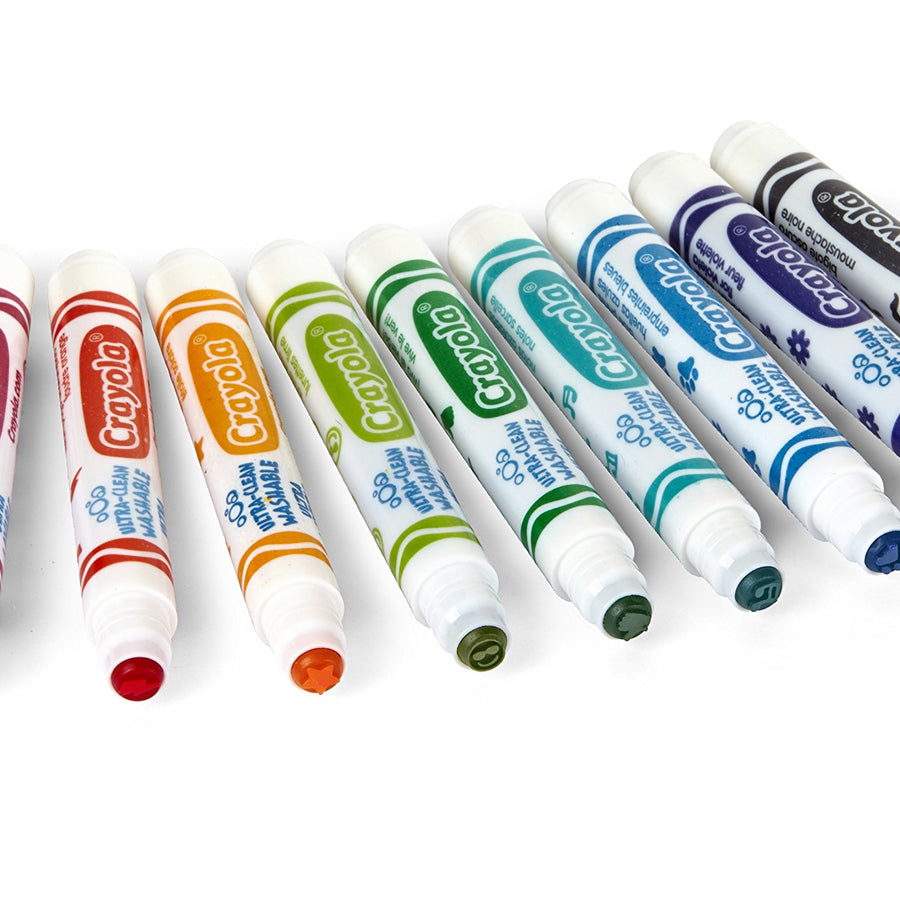 Crayola; Ultra-Clean; Stamper Markers; Art Tools; 10 ct. Markers; Bright, Bold Washable Colors; Emoticons