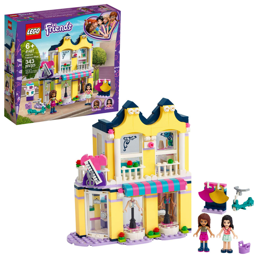 LEGO Friends Emma’s Fashion Shop 41427, Includes Friends Emma and Andrea Buildable Mini-Doll Figures and a Range of Fashion Accessories to Inspire Hours of Creative Fun, New 2020 (343 Pieces)