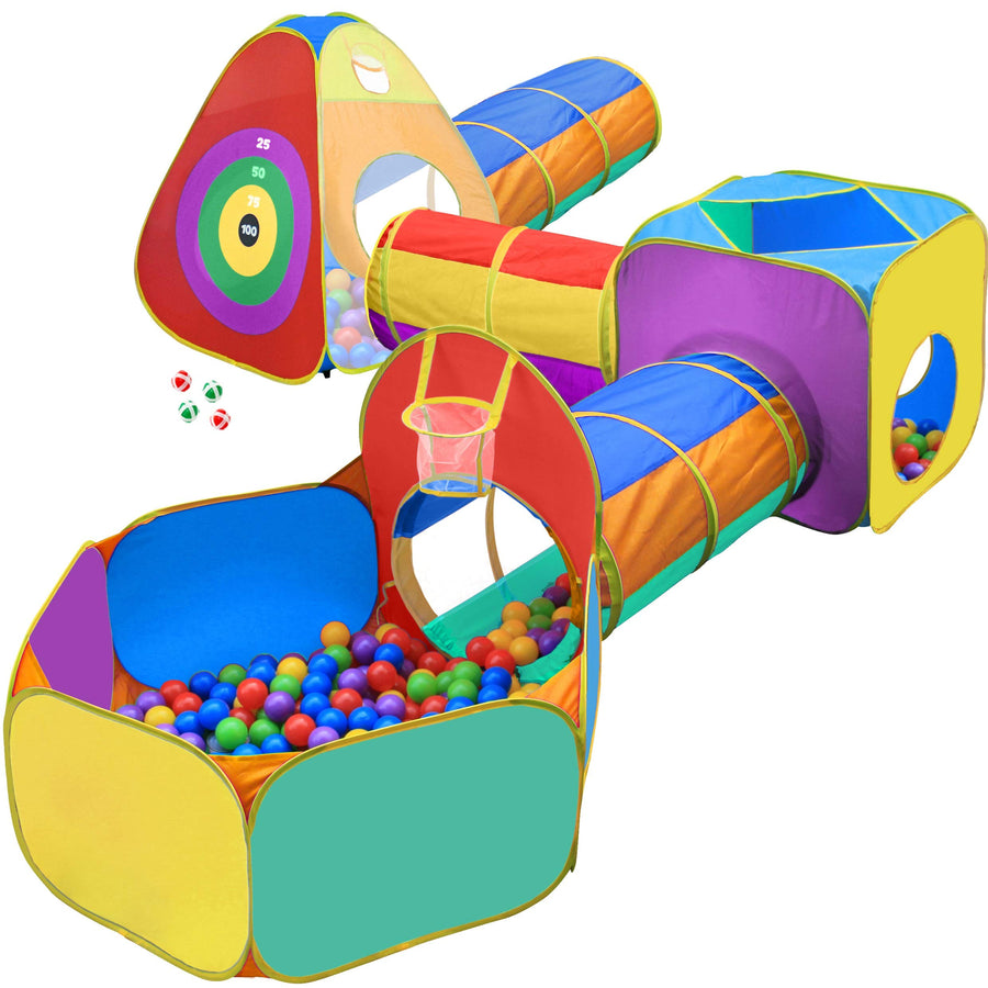 Gift for Toddler Boys & Girls, Ball Pit, Play Tent and Tunnels for Kids, Best Birthday Gift for 1 2 3 4 5 Year Old Pop Up Baby Play Toy, Target Game w/ 4 Darts Indoor & Outdoor