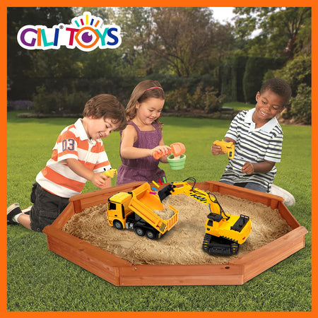 Gili RC Excavator Toy, Remote Control Hydraulic Toy Car for 4, 5, 6, 7, 8 Year Old Boys Girls, Construction Tractor Vehicle, Rechargable Engineering Digger Truck, Best Birthday Gifts for Kids Age 3yr