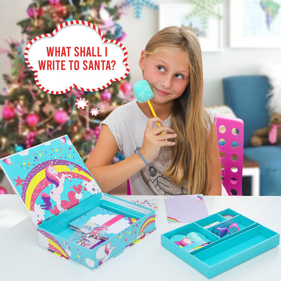 GirlZone Unicorn Letter Writing Set For Girls, 45 Piece Stationery Set, Great Birthday Gift for Girls of All Ages