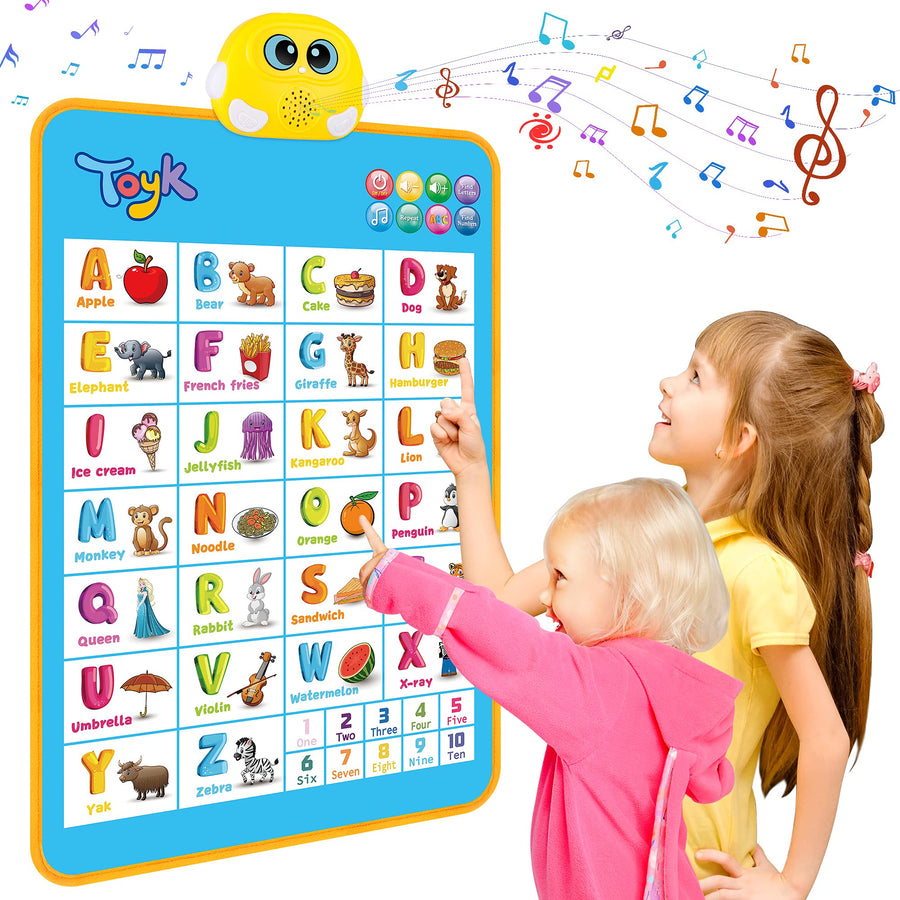 Electronic Alphabet Wall Chart, Talking ABC, 123s, Music Poster, Interactive Educational Toddler Toy, Gifts for Age 1 2 3 4 5 Year Old Boys Girls, Kids Fun Learning at Daycare, Preschool, Kindergarten