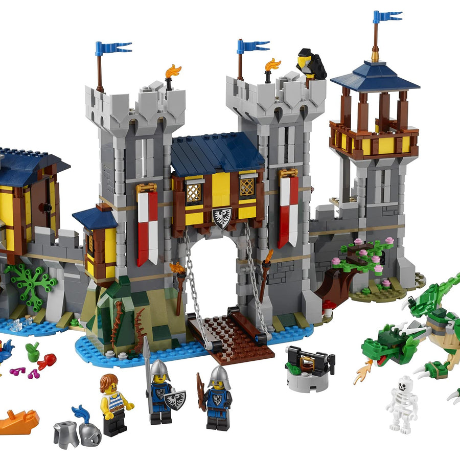 LEGO Creator 3in1 Medieval Castle 31120 Building Kit; Castle with Moat and Drawbridge, Plus 3 Minifigures; New 2021 (1,426 Pieces)