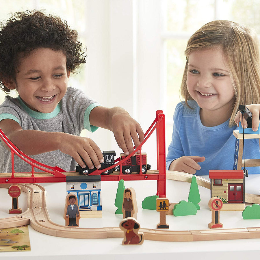 Imaginarium Mega Wooden Train Set, for Ages 3-6, 80 Pieces