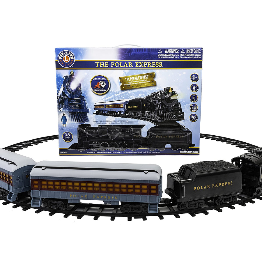 Lionel The Polar Express Ready-to-Play Set, Battery-Powered Berkshire-Style Model Train Set with Remote , Black