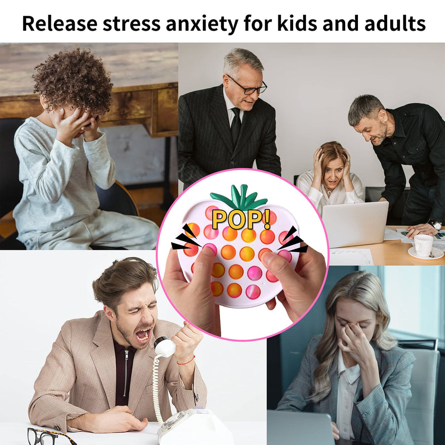 Fidget Pack, 8pcs Simple Dimple Fidget Toys Set with Bubble Fidget and Spinner Special Toys Bundle for Kids and Adults Gift for Classroom Rewards, Party Favor Birthday Gift Christmas Stuffers