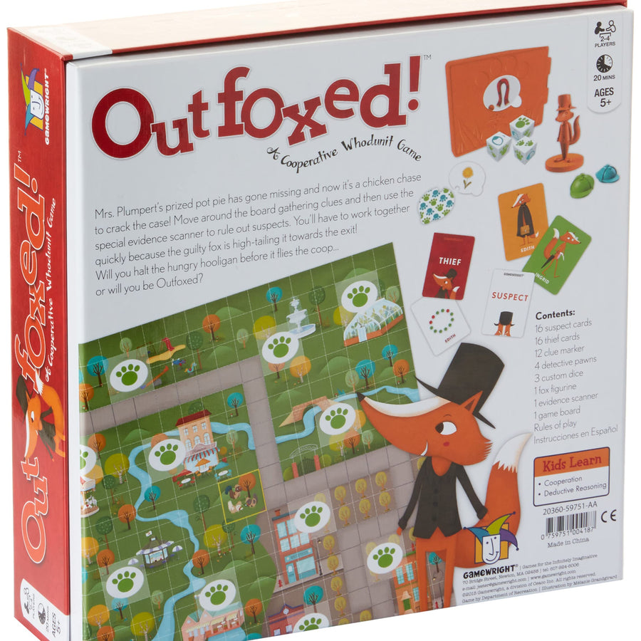 Gamewright Outfoxed! A Cooperative Whodunit Board Game for Kids 5+, Multi-colored, Standard, Model Number: 418