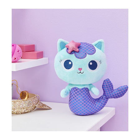 Gabby’s Dollhouse, 8-inch MerCat Purr-ific Plush Toy, Kids Toys for Ages 3 and up