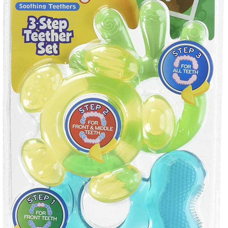 Nuby 3 Step Soothing Teether Set, BPA Free - Colors may vary.