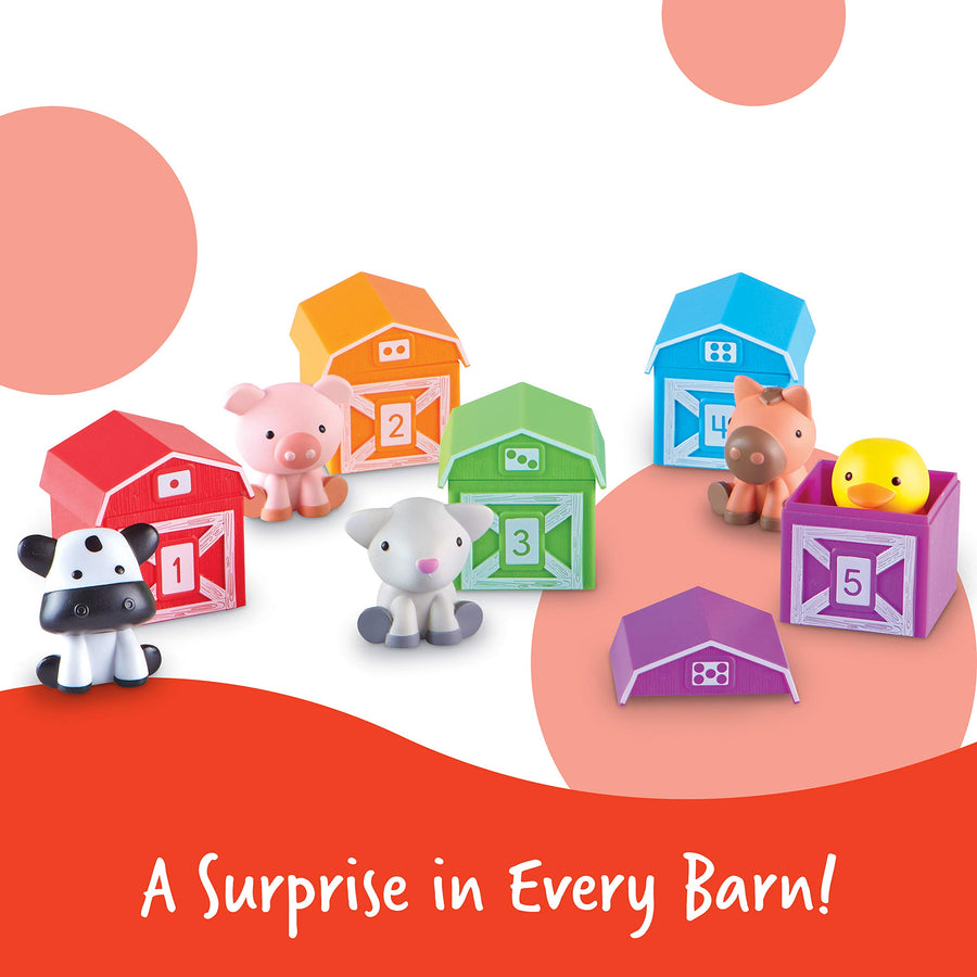 Learning Resources Peekaboo Learning Farm, Counting, Matching & Sorting Toy, Toddler Finger Puppet Toy, Farm Animals Toys, Fine Motor Games, 10 Piece Set, Ages 18 mos+