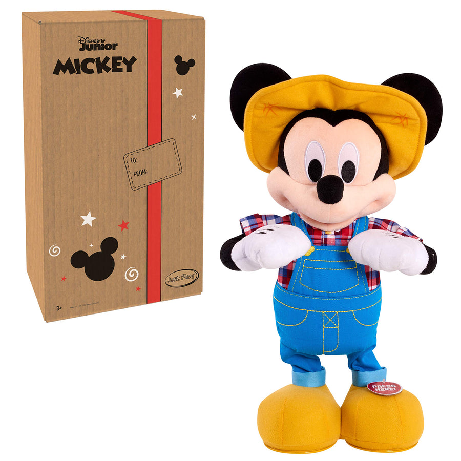 Disney Junior E-I-Oh! Mickey Mouse, Interactive Plush Toy, Sings "Old MacDonald" and Plays “What Animal Sound is That?” Game, by Just Play