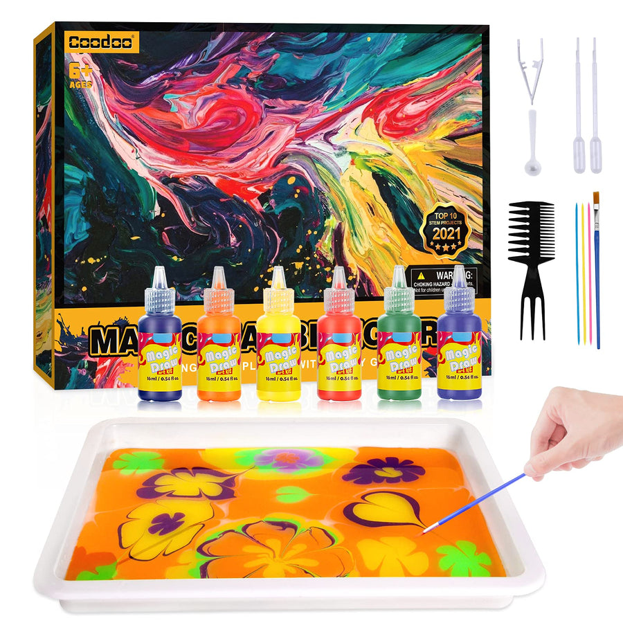 Water Marbling Paint for Kids - Arts and Crafts for Girls & Boys Crafts Kits Ideal Gifts for Kids Age 3-5 4-8 8-12