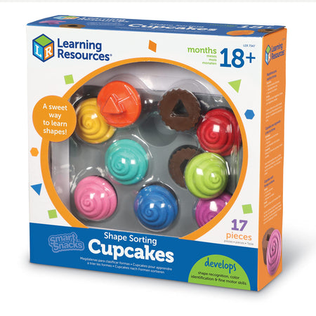 Learning Resources Smart Snacks Shape Sorting Cupcakes, Fine Motor, Color & Shape Recognition, Ages 18 mos+