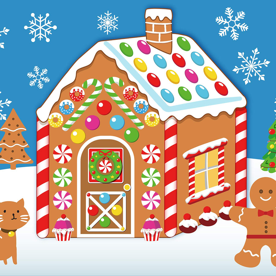 Make-a-Gingerbread House Stickers for Kids - Christmas Party Game/Craft/Activity/Favor/Supplies - 13 Finished Products