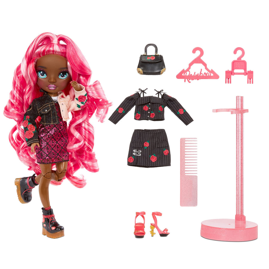 Rainbow High Series 3 Daria Roselyn Fashion Doll – Rose (Pinkish Red) with 2 Designer Outfits to Mix & Match with Accessories, Gift for Kids and Collectors, Toys for Kids Ages 6 7 8+ to 12 Years Old