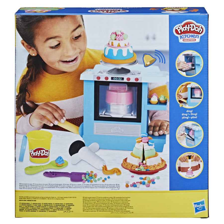 Play-Doh Kitchen Creations Rising Cake Oven Bakery Playset for Kids 3 Years and Up with 5 Modeling Compound Colors, Non-Toxic