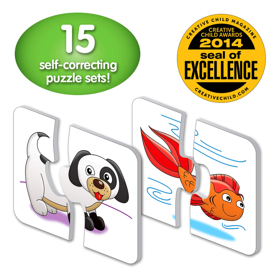 The Learning Journey: My First Match It - Head and Tails - 15 Piece Self-Correcting Animal Matching Puzzles - Learning Toys for Toddlers 1-3 - Award Winning Toys