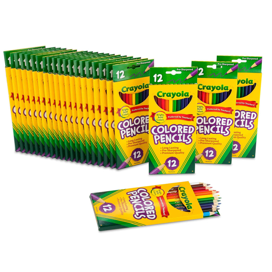 Crayola Bulk Colored Pencils, Pre-sharpened, 12 Assorted Colors, Pack of 24