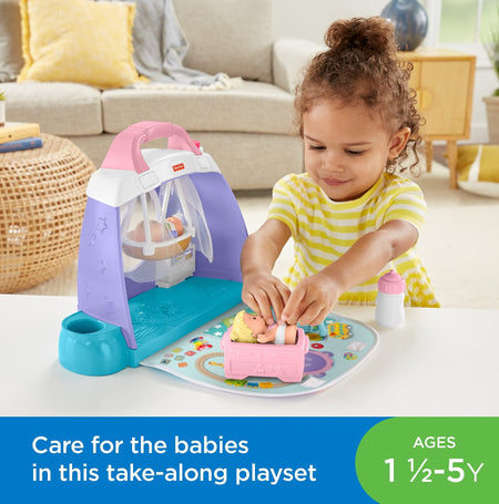 Fisher-Price Little People Cuddle & Play Nursery, Portable Nursery Play Set for Toddlers and Preschool Kids Up to Age 5