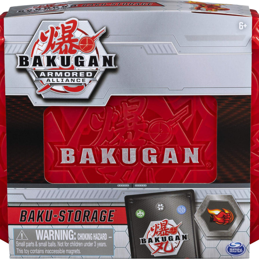 Bakugan, Baku-Storage Case with Dragonoid Collectible Action Figure and Trading Card, Red