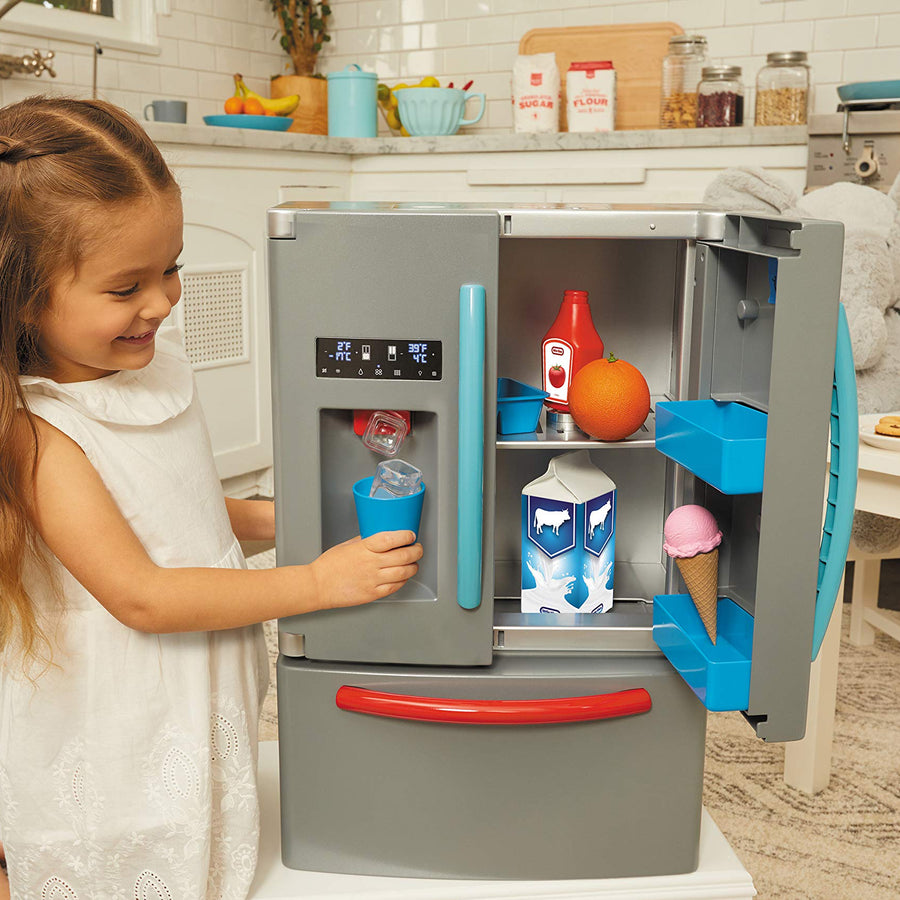 Little Tikes First Fridge Refrigerator with Ice Dispenser Pretend Play Appliance for Kids, Play Kitchen Set with Kitchen Playset Accessories Unique Toy Multi-Color