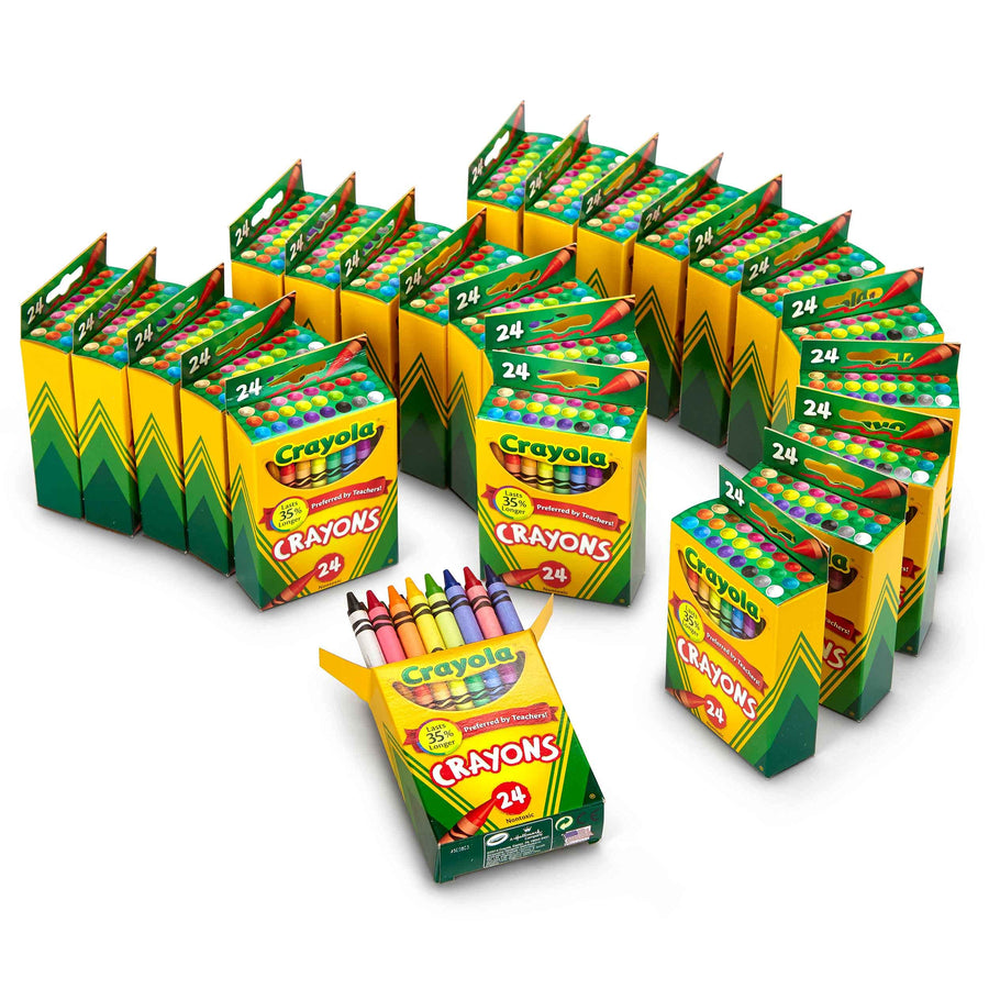 Crayola Crayons Bulk, Classroom Supplies for Teachers, 24 Crayon Packs with 24 Assorted Colors