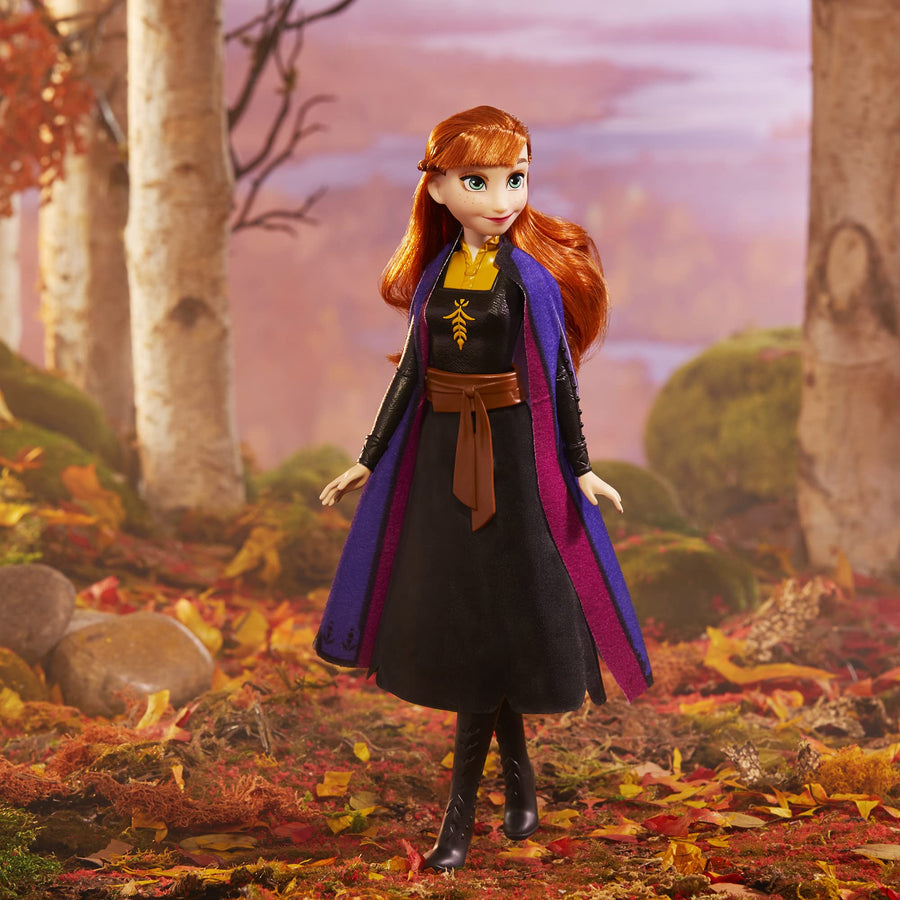 Disney Frozen 2 Frozen Shimmer Anna Fashion Doll, Skirt, Shoes, and Long Red Hair, Toy for Kids 3 Years Old and Up