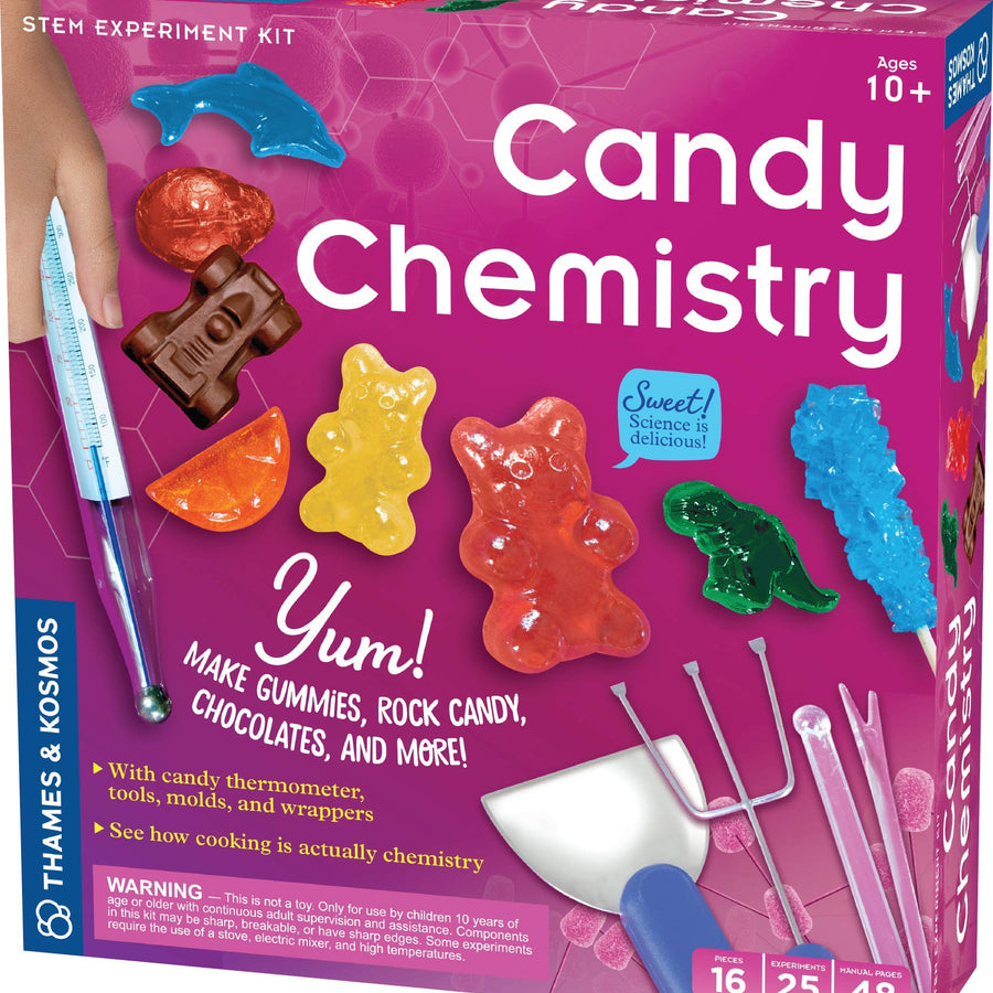 Thames & Kosmos Candy Chemistry | Science Kit | Rock Candy, Chocolates, Gummy Bears, Wintergreen Candies | 48 Page Full-Color Manual | Ages 10+ | Learn Chemistry, Have Fun | Cooking Science