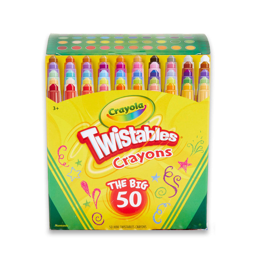 Crayola Twistables Crayons Coloring Set, Kids Craft Supplies, Gift, 50 Count