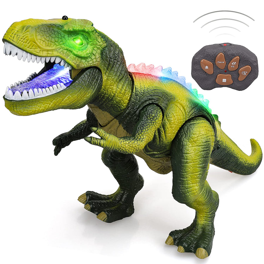 STEAM Life Remote Control Dinosaur Toys for Kids 3 4 5 6 7+ Light Up & Realistic Roaring Sound - T rex Dinosaur Toys Gifts for Christmas - Dinosaur Robot Toy for Kids Boys Girls (Green)