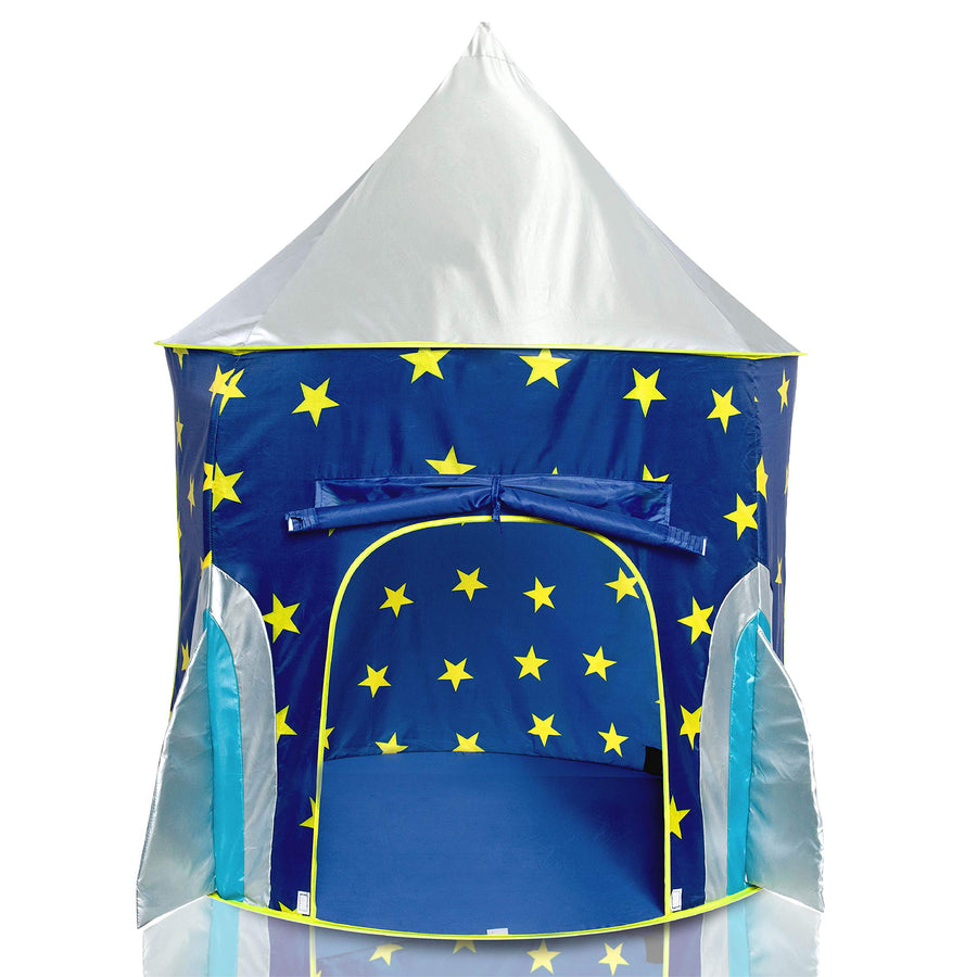 USA Toyz Rocket Ship Pop Up Kids Tent - Spaceship Rocket Indoor Playhouse Tent for Boys and Girls with Included Space Projector Toy and Kids Tent Storage Carry Bag