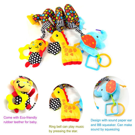 Hanging Toys for Car Seat Crib Mobile, willway Infant Baby Spiral Plush Toys for Crib Bed Stroller Car Seat Bar