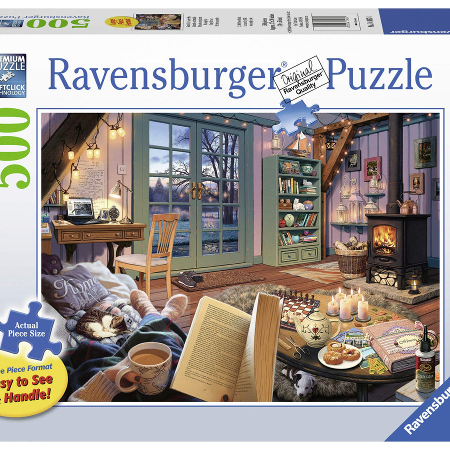 Ravensburger Cozy Retreat 500 Piece Large Format Jigsaw Puzzle for Adults - Every Piece is Unique, Softclick Technology Means Pieces Fit Together Perfectly